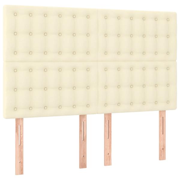 Kopfteile 4 Stk. Creme 72x5x78/88 cm Kunstleder