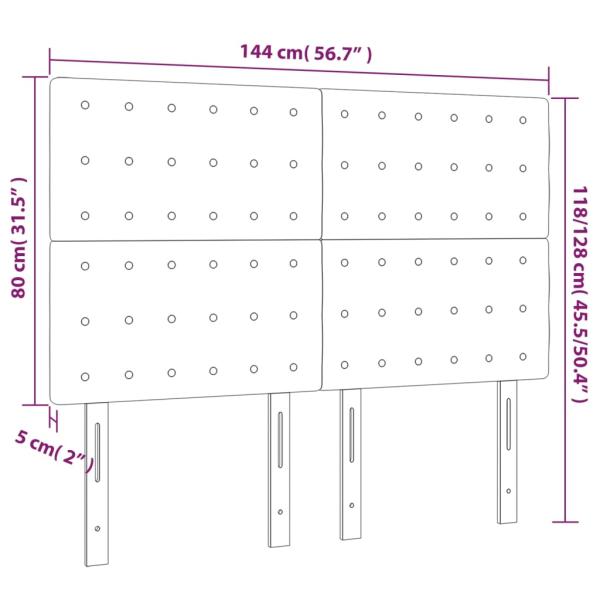 Kopfteile 4 Stk. Creme 72x5x78/88 cm Kunstleder