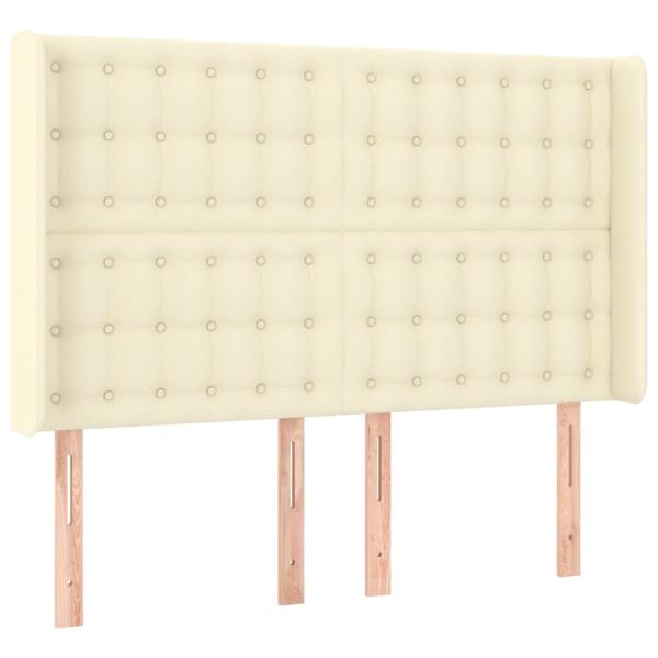 Kopfteil mit Ohren Creme 147x16x118/128 cm Kunstleder