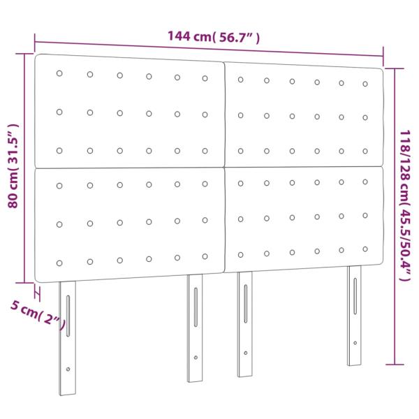 LED Kopfteil Creme 144x5x118/128 cm Kunstleder