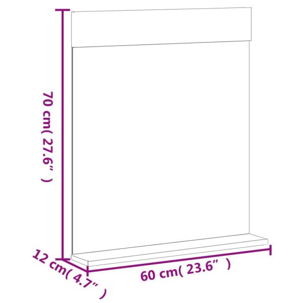 3-tlg. Badmöbel-Set BERG Schwarz Massivholz Kiefer