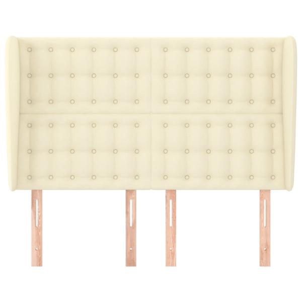 Kopfteil mit Ohren Creme 147x23x118/128 cm Kunstleder