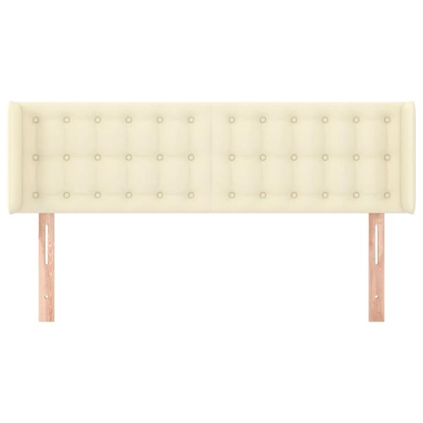 Kopfteil mit Ohren Creme 147x16x78/88 cm Kunstleder