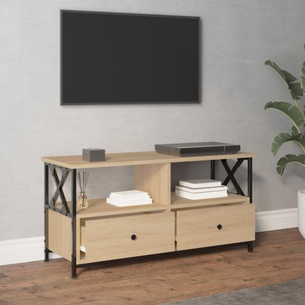 TV-Schrank Sonoma-Eiche 90x33x45 cm Holzwerkstoff & Eisen