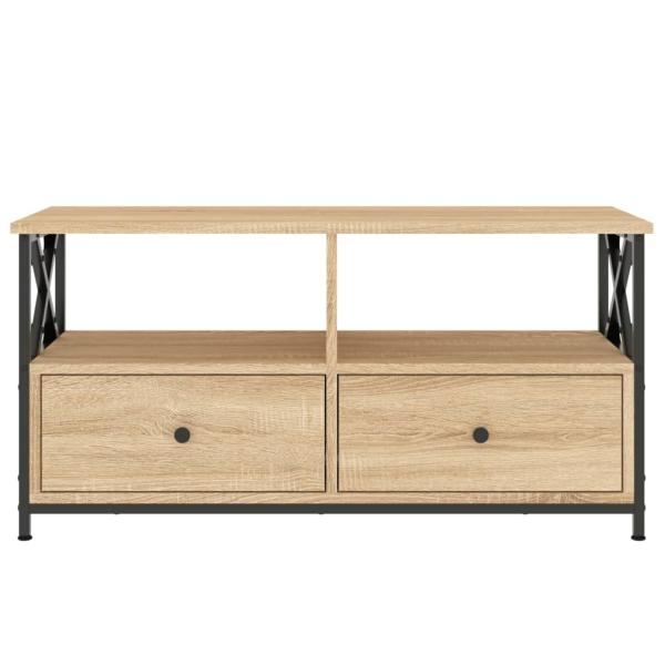 TV-Schrank Sonoma-Eiche 90x33x45 cm Holzwerkstoff & Eisen