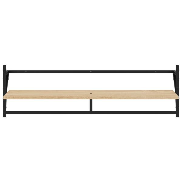 6-tlg. Wandregal-Set mit Stangen Sonoma-Eiche Holzwerkstoff