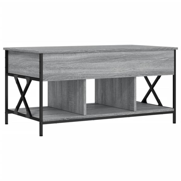 Couchtisch Grau Sonoma 100x55x50 cm Holzwerkstoff und Metall