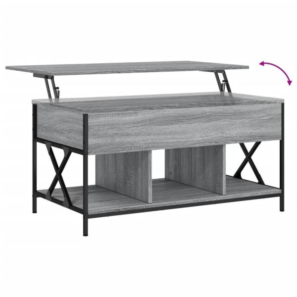 Couchtisch Grau Sonoma 100x55x50 cm Holzwerkstoff und Metall