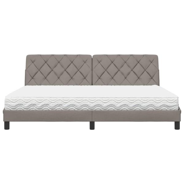 Bett mit Matratze Taupe 200x200 cm Stoff