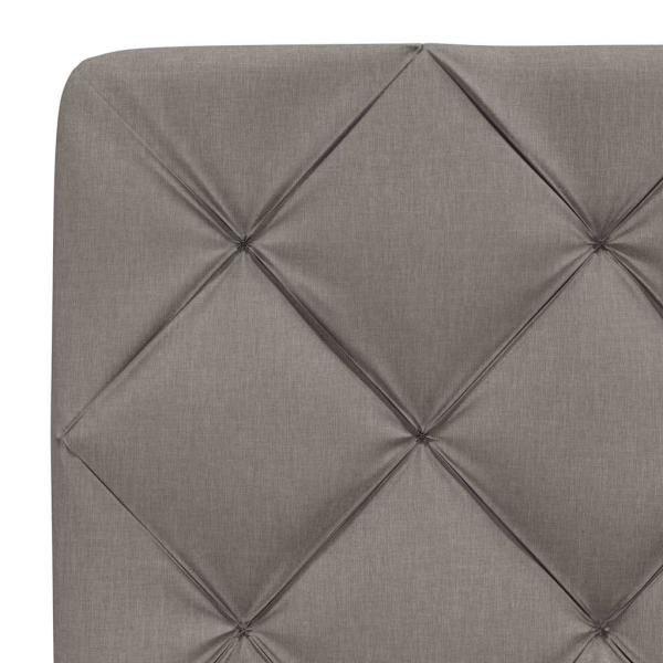 Bett mit Matratze Taupe 200x200 cm Stoff