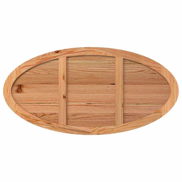 Tischplatte Hellbraun 200x100x4 cm Massivholz Eiche Oval