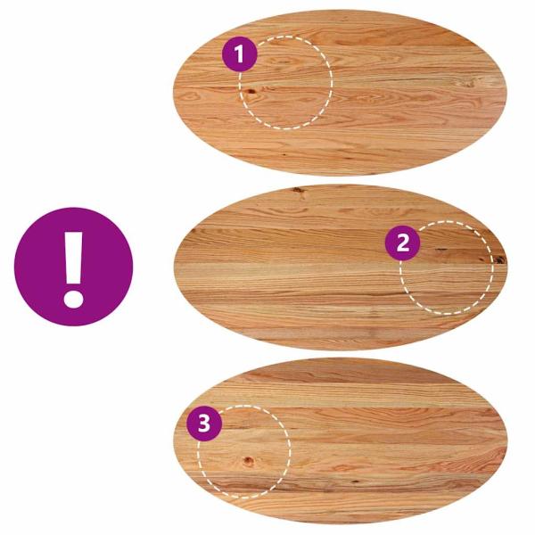 Tischplatte Hellbraun 200x100x4 cm Massivholz Eiche Oval