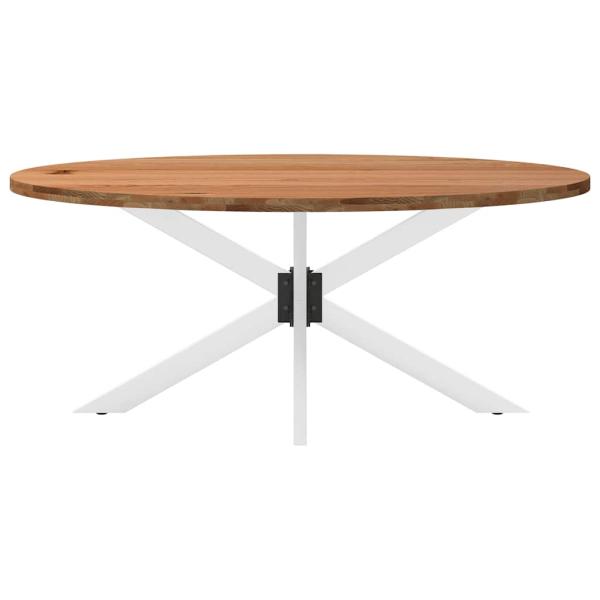 Esstisch Hellbraun 200x100x74 cm Massivholz Eiche Oval