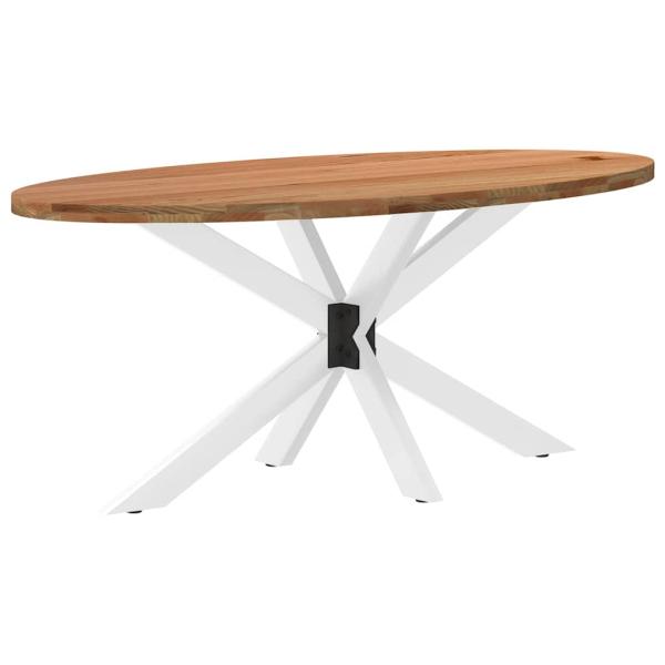 Esstisch Hellbraun 200x100x74 cm Massivholz Eiche Oval