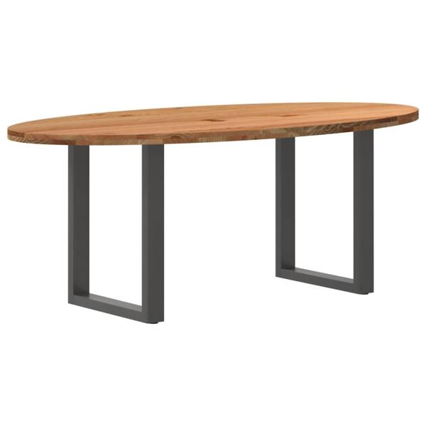 ARDEBO.de - Esstisch Hellbraun 200x100x74 cm Massivholz Eiche Oval