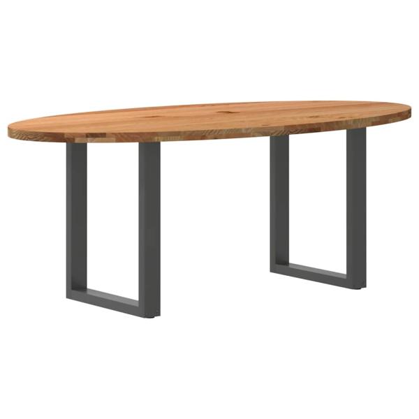 Esstisch Hellbraun 200x100x74 cm Massivholz Eiche Oval