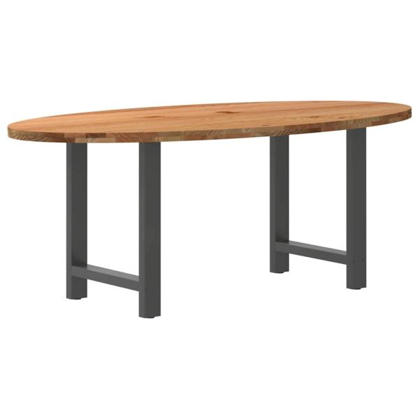 Esstisch Hellbraun 200x100x74 cm Massivholz Eiche Oval