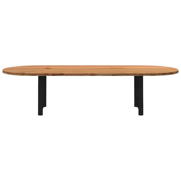 Esstisch Hellbraun 320x120x74 cm Massivholz Eiche Oval