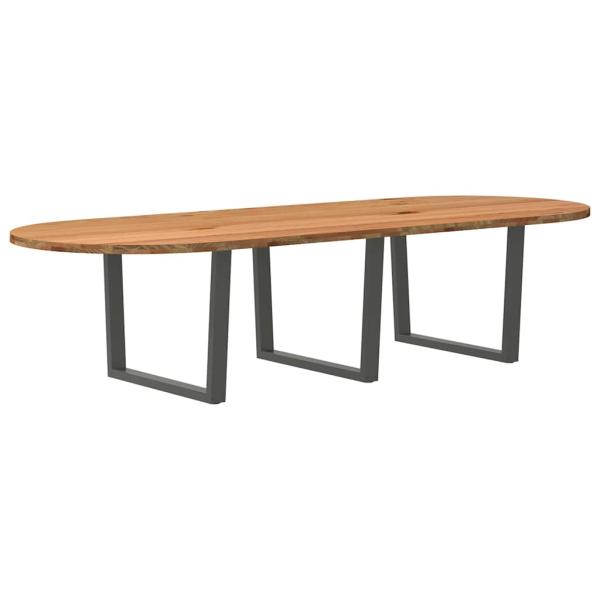 Esstisch Hellbraun 320x120x74 cm Massivholz Eiche Oval