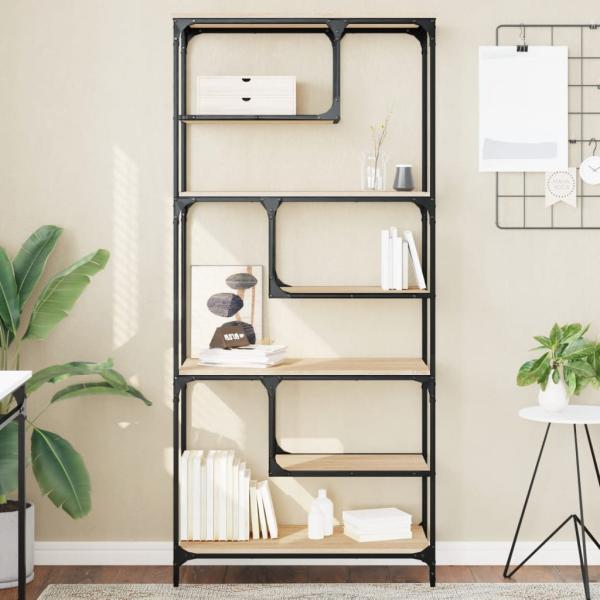 ARDEBO.de - Bücherregal Sonoma-Eiche 81x36x176 cm Holzwerkstoff