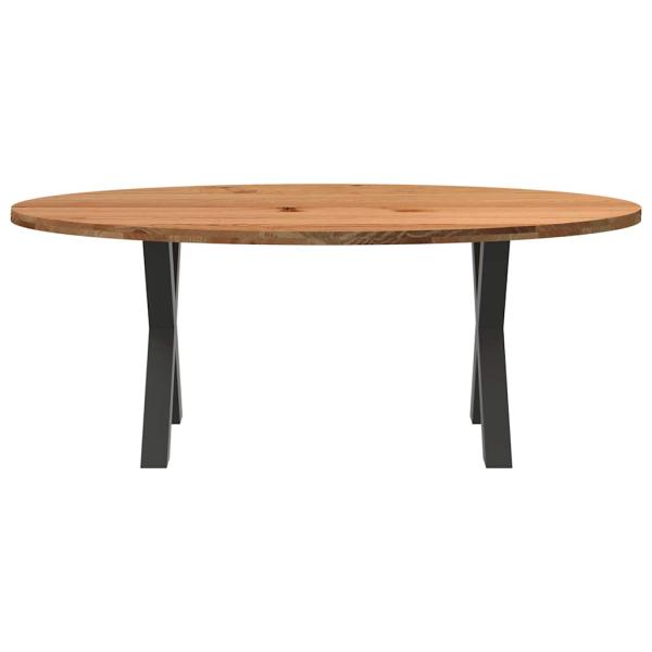 Esstisch Hellbraun 200x100x74 cm Massivholz Eiche Oval