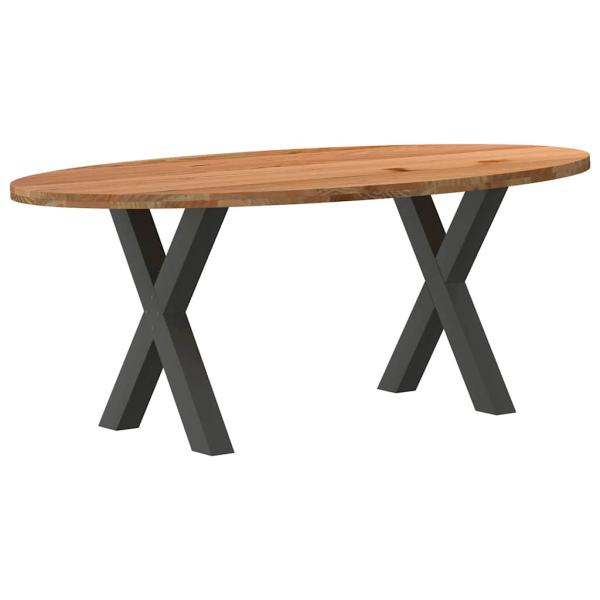 Esstisch Hellbraun 200x100x74 cm Massivholz Eiche Oval