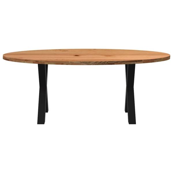 Esstisch Hellbraun 200x100x74 cm Massivholz Eiche Oval