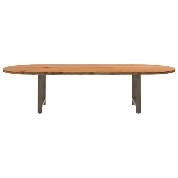 Esstisch Hellbraun 320x120x74 cm Massivholz Eiche Oval