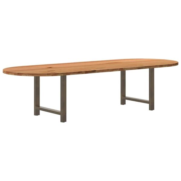 Esstisch Hellbraun 320x120x74 cm Massivholz Eiche Oval
