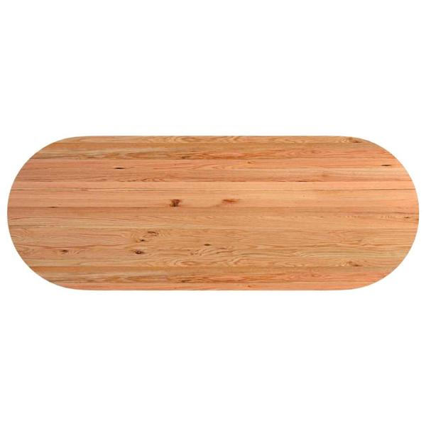 Esstisch Hellbraun 320x120x74 cm Massivholz Eiche Oval