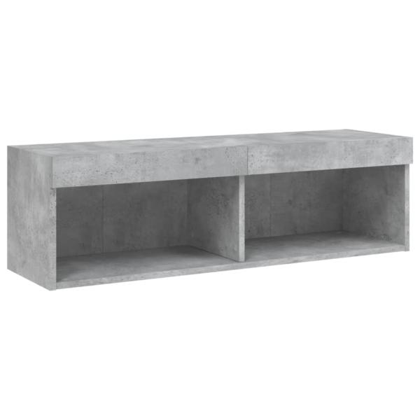 TV-Schrank mit LED-Leuchten Betongrau 100x30x30 cm