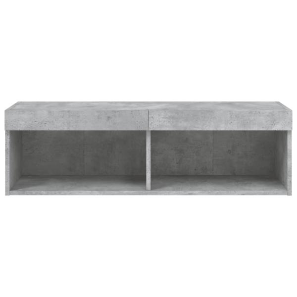 TV-Schrank mit LED-Leuchten Betongrau 100x30x30 cm