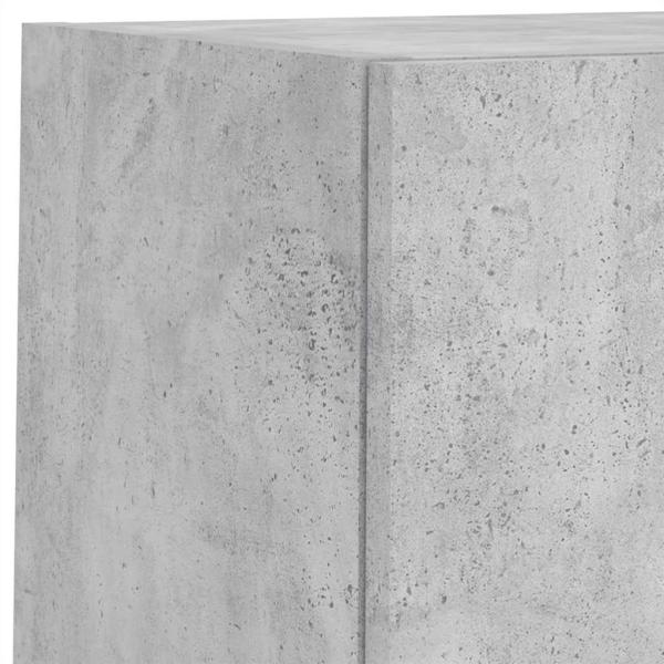 6-tlg. Wohnwand mit LED-Beleuchtung Betongrau Holzwerkstoff