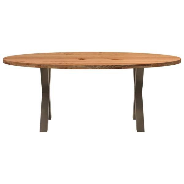 Esstisch Hellbraun 200x100x74 cm Massivholz Eiche Oval