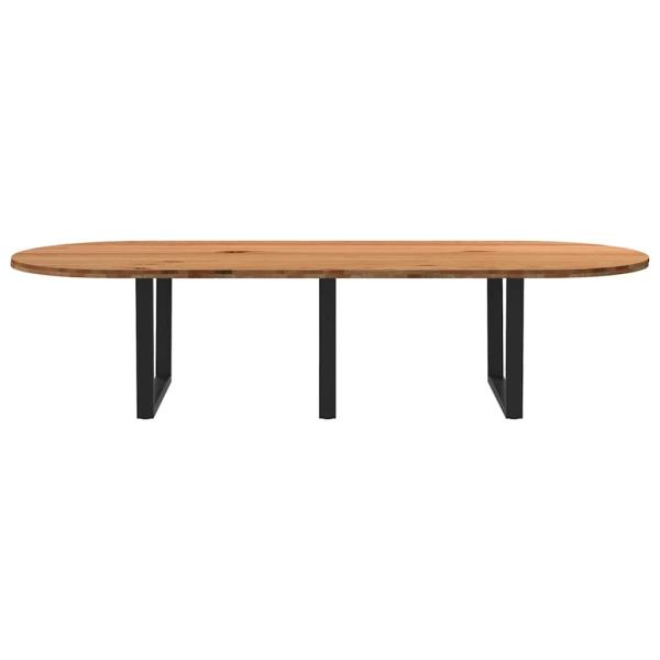 Esstisch Hellbraun 320x120x74 cm Massivholz Eiche Oval