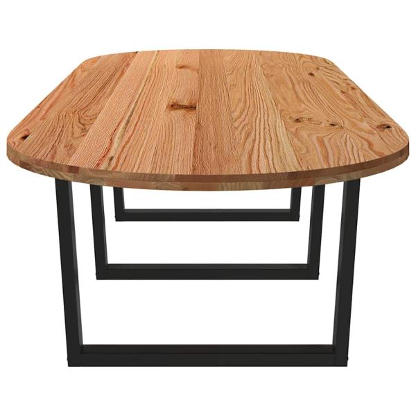 Esstisch Hellbraun 320x120x74 cm Massivholz Eiche Oval