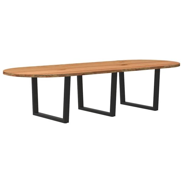Esstisch Hellbraun 320x120x74 cm Massivholz Eiche Oval