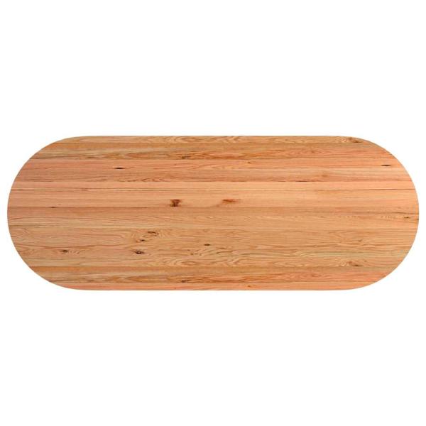 Esstisch Hellbraun 320x120x74 cm Massivholz Eiche Oval