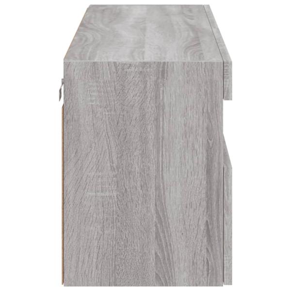TV-Wandschrank mit LED-Leuchten Grau Sonoma 100x30x40 cm