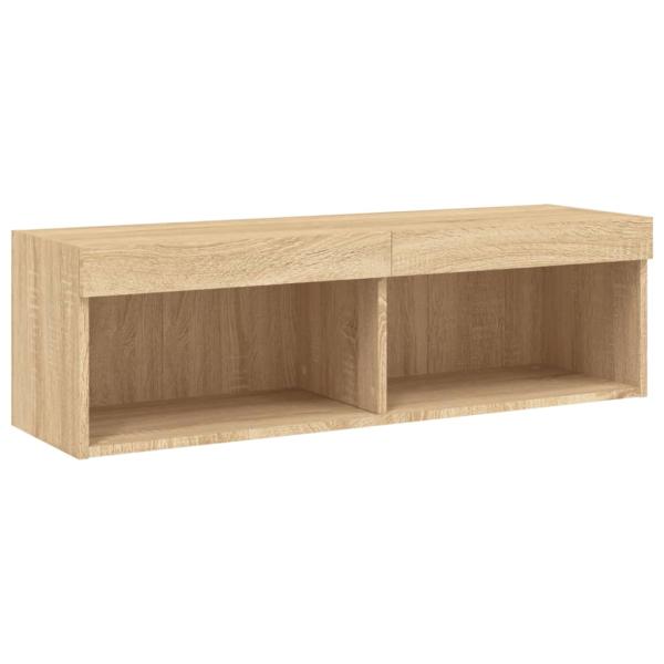 ARDEBO.de - 5-tlg. Wohnwand mit LED-Beleuchtung Sonoma-Eiche Holzwerkstoff