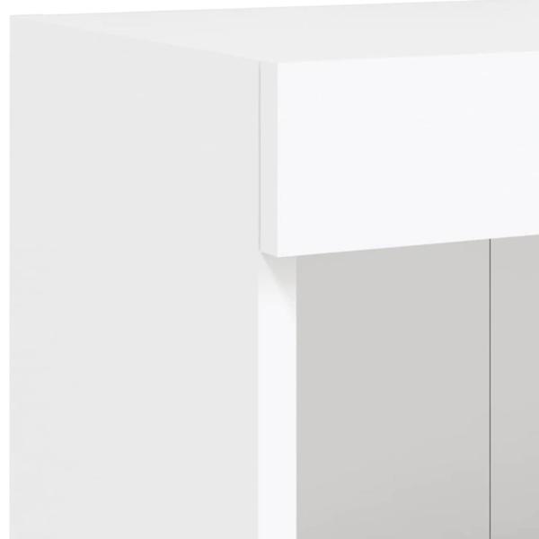6-tlg. Wohnwand mit LED-Beleuchtung Weiß Holzwerkstoff