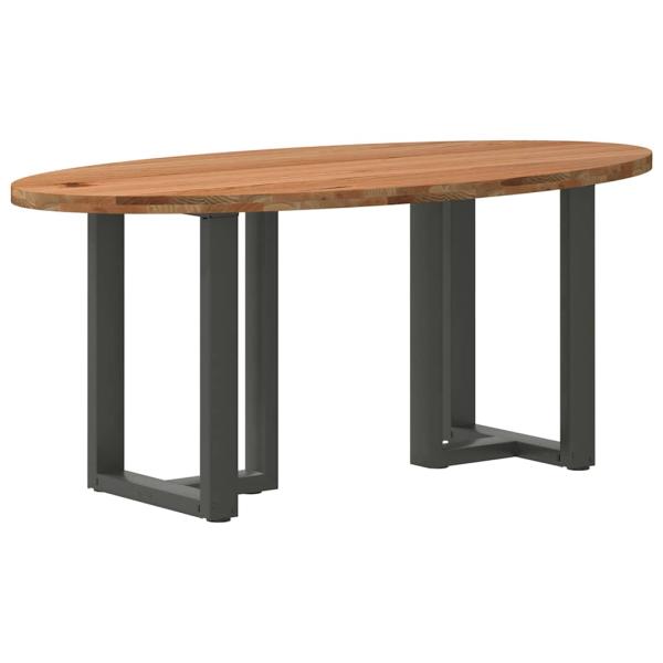 ARDEBO.de - Esstisch Hellbraun 200x100x74 cm Massivholz Eiche Oval
