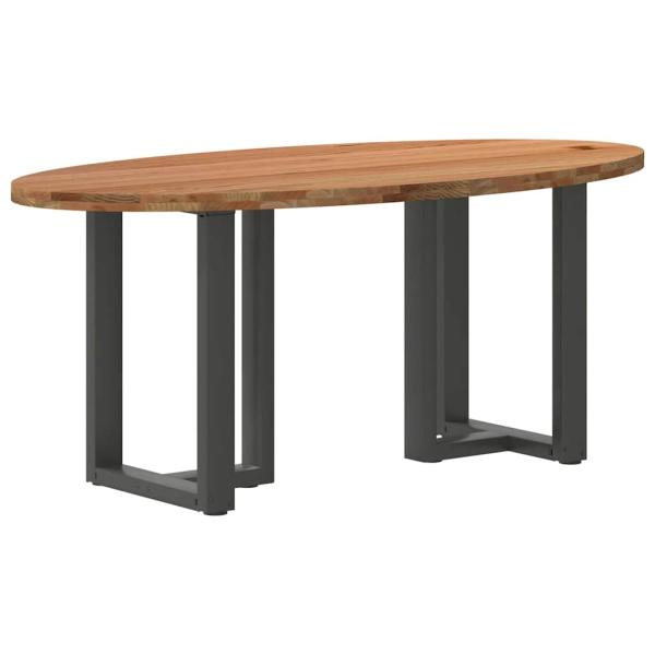Esstisch Hellbraun 200x100x74 cm Massivholz Eiche Oval