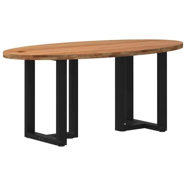 ARDEBO.de - Esstisch Hellbraun 200x100x74 cm Massivholz Eiche Oval