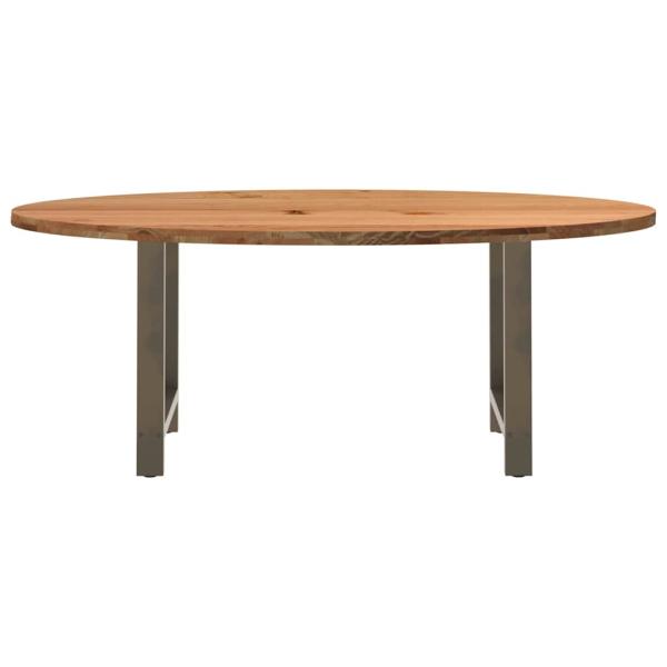 Esstisch Hellbraun 200x100x74 cm Massivholz Eiche Oval