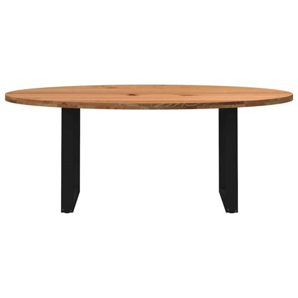 Esstisch Hellbraun 200x100x74 cm Massivholz Eiche Oval