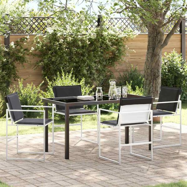 ARDEBO.de - Garten Essgruppe 5 pcs Weiß 140 x 70 x 73 cm