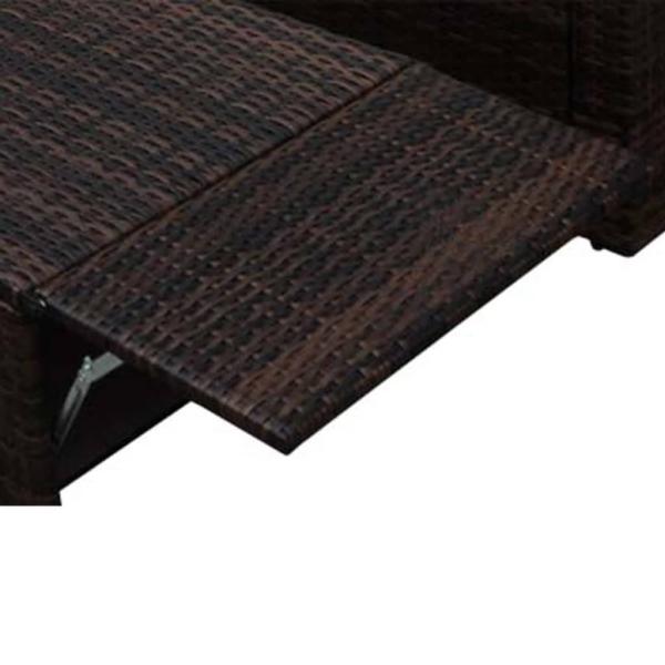 2-tlg. Garten-Lounge-Set mit Kissen Poly Rattan Braun