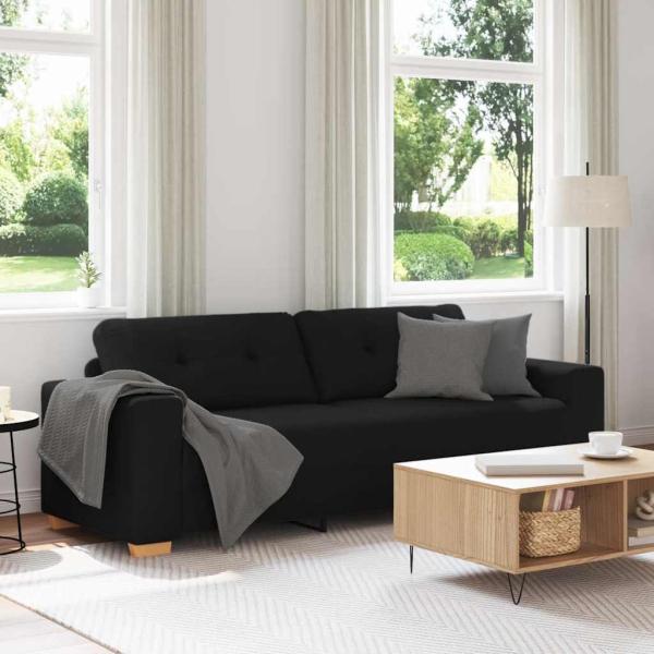 ARDEBO.de - 3-Sitzer-Sofa Schwarz 180 cm Stoff
