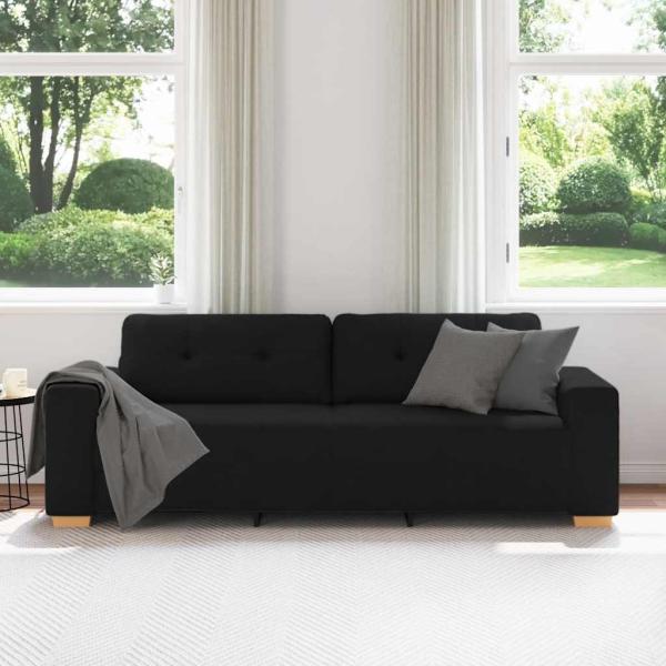 3-Sitzer-Sofa Schwarz 180 cm Stoff
